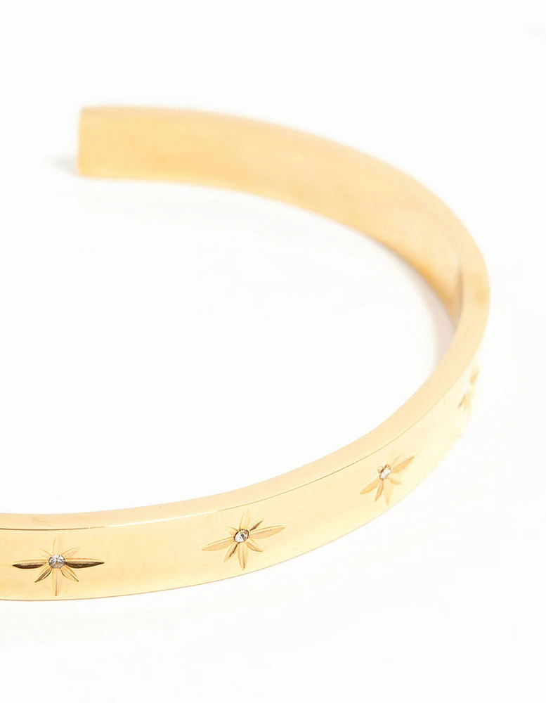 Waterproof Gold Plated Stainless Steel Celestial Wrist Cuff