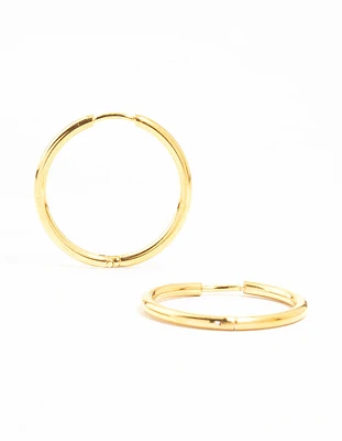 Waterproof Gold Plated Stainless Steel Fine Hoop Earrings