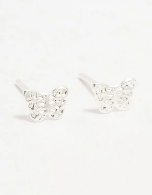 Sterling Silver Butterfly Stud Earrings