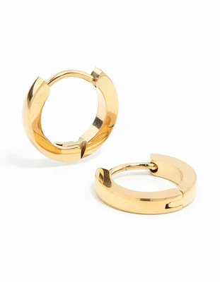 Waterproof Gold Plated Stainless Steel Thin Core Clicker Earrings