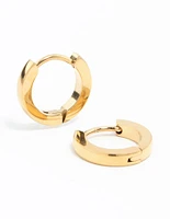 Waterproof Gold Plated Stainless Steel Thin Clicker Earrings