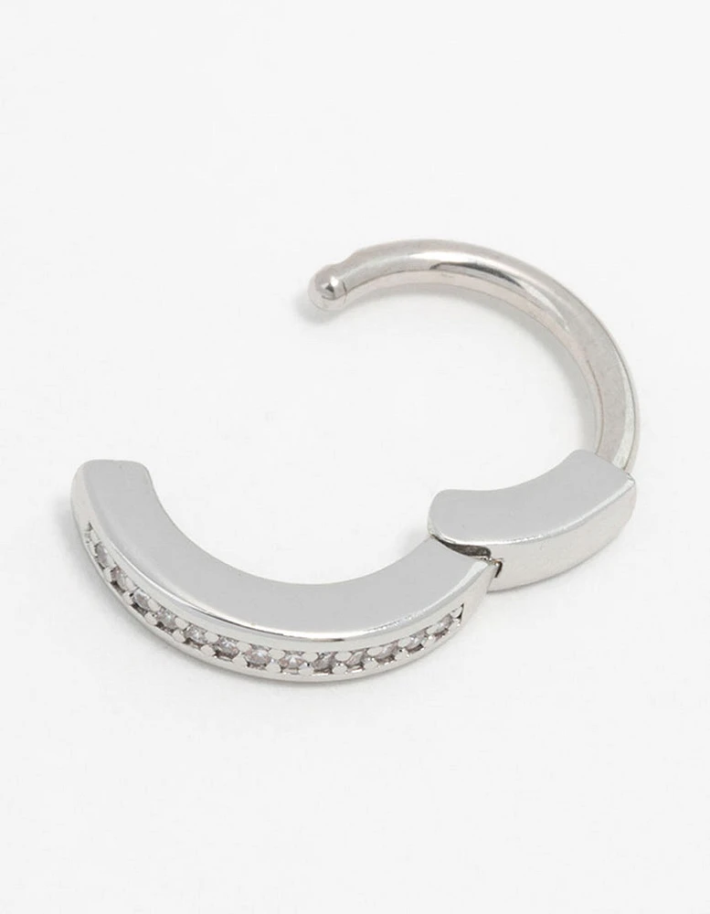 Surgical Steel Pave Hoop Belly Ring