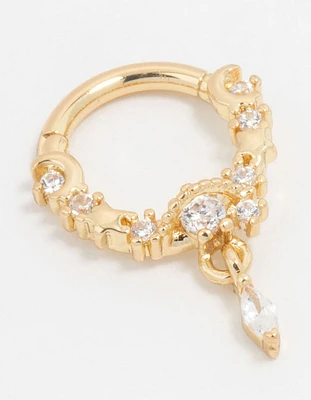 Gold Plated Surgical Steel Celestial Drop Clicker Ring