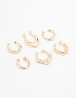 Gold Plated Double Leaf Septum Rings 6-Pack