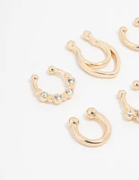 Gold Plated Double Leaf Septum Rings 6-Pack