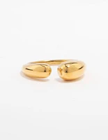 Waterproof Gold Plated Stainless Steel Open Band Ring