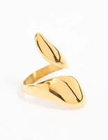 Waterproof Gold Plated Stainless Steel Elongated Wrapped Ring