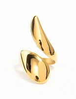 Waterproof Gold Plated Stainless Steel Elongated Wrapped Ring