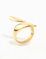 Waterproof Gold Plated Stainless Steel Elongated WrappedRing