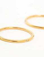 Waterproof Gold Plated Stainless Steel Fine Band Rings 2-Pack