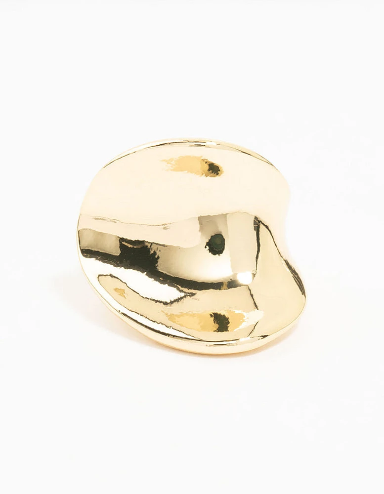 Gold Plated Statement Wave Ring