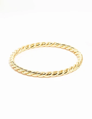 Gold Twisted Round Bangle