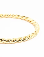 Gold Twisted Round Bangle