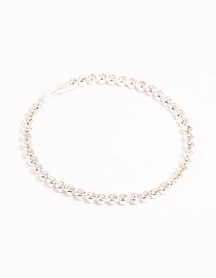 Silver Round Diamante Tennis Bracelet