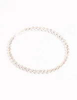 Silver Round Diamante Tennis Bracelet