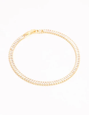 Gold Cubic Zirconia Tennis Bracelet