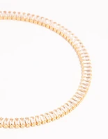 Gold Baguette Cut Cubic Zirconia Bracelet