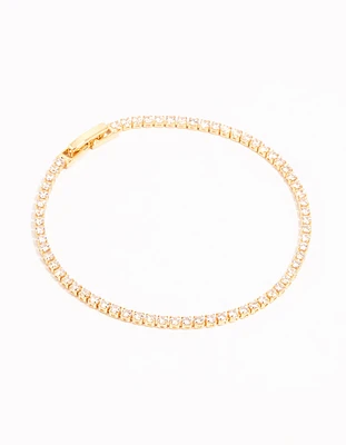 Gold Mini Round Cubic Zirconia Bracelet