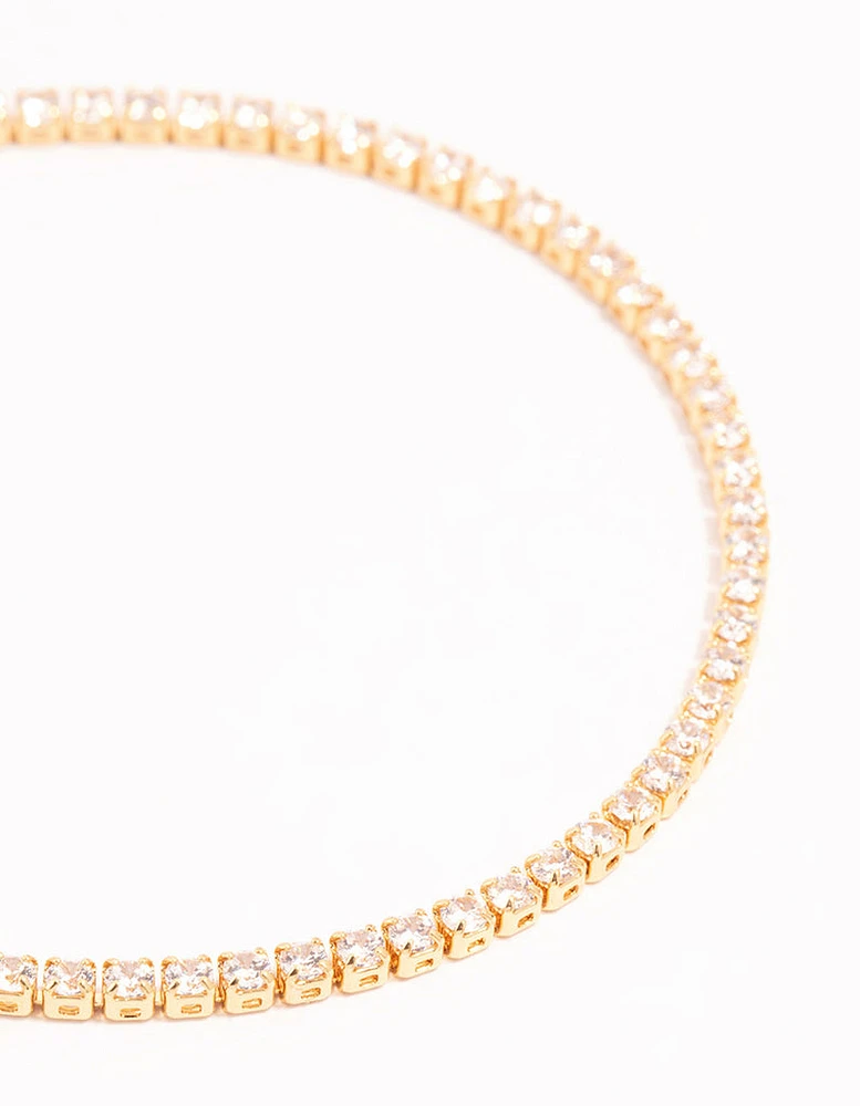 Gold Mini Round Cubic Zirconia Bracelet