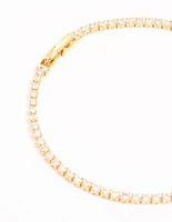 Gold Mini Round Cubic Zirconia Bracelet