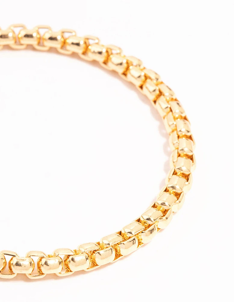 Gold Round Detail Chain Bracelet