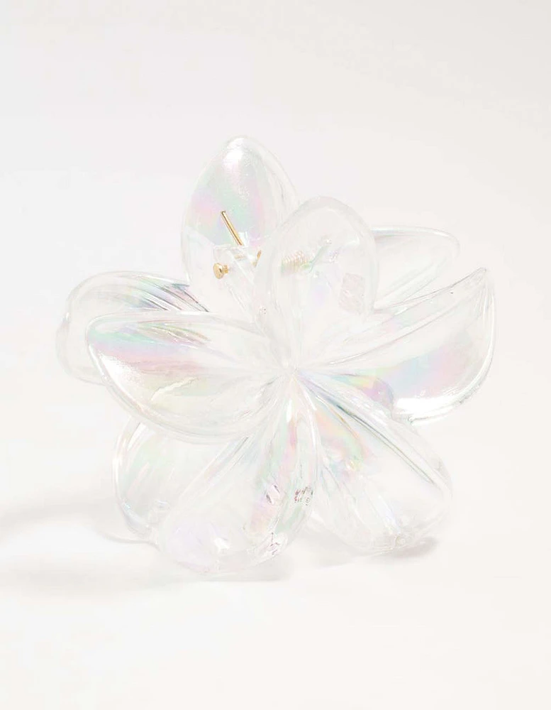 Iridescent Frangipani Hair Claw Clip