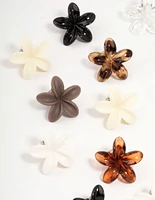 Mini Neutral Frangipani Claw Clips 10-Pack