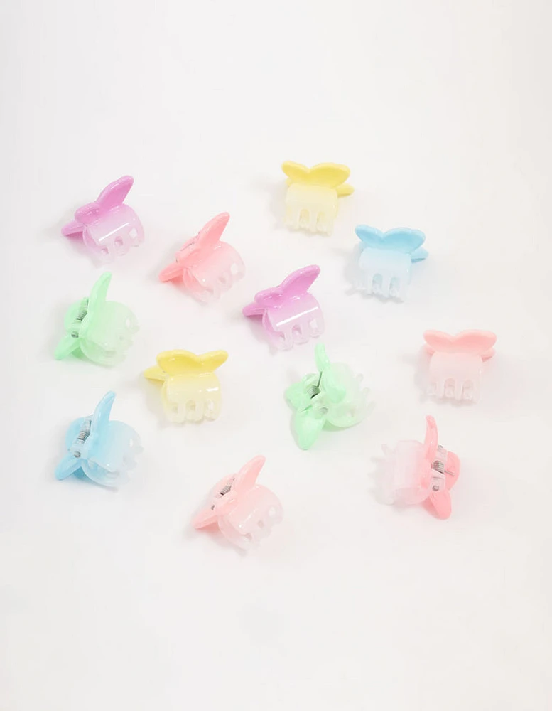 Mini Pastel Butterfly Claw Clips 12-Pack