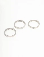 Stainless Steel Cubic Zirconia Rings 3-Pack