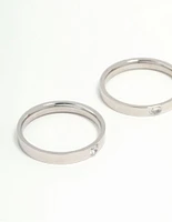 Waterproof Gold Plated Stainless Steel Stacking Rings 2-Pack