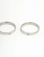 Waterproof Gold Plated Stainless Steel Stacking Rings 2-Pack