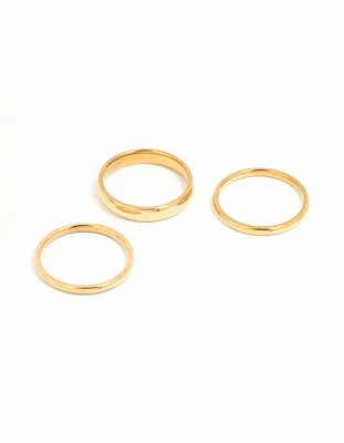 Gold Plated Stainless Steel Fanned Stacking Rings 3-Pack