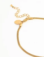 Waterproof Gold Plated Stainless Steel Mixed Snake Chain Anklets 2-Pack