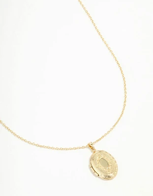 Gold Plated Oval Locket Necklace