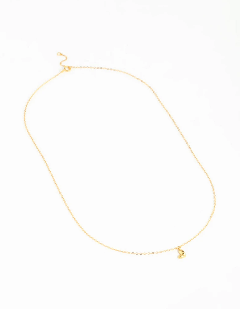 Gold Plated Sterling Silver Mini Heart Necklace