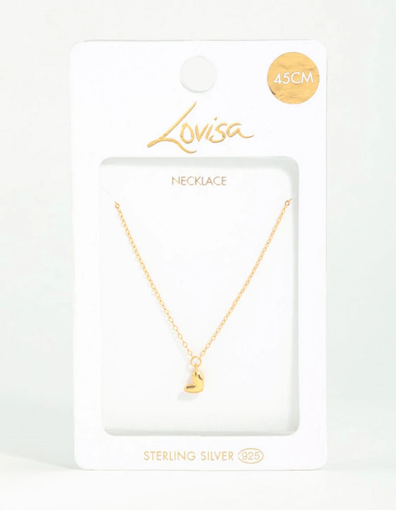 Gold Plated Sterling Silver Mini Heart Necklace