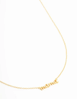 Gold Plated Sterling Silver Mama Necklace