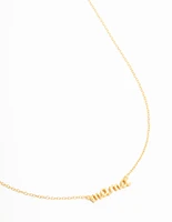 Gold Plated Sterling Silver Mama Necklace