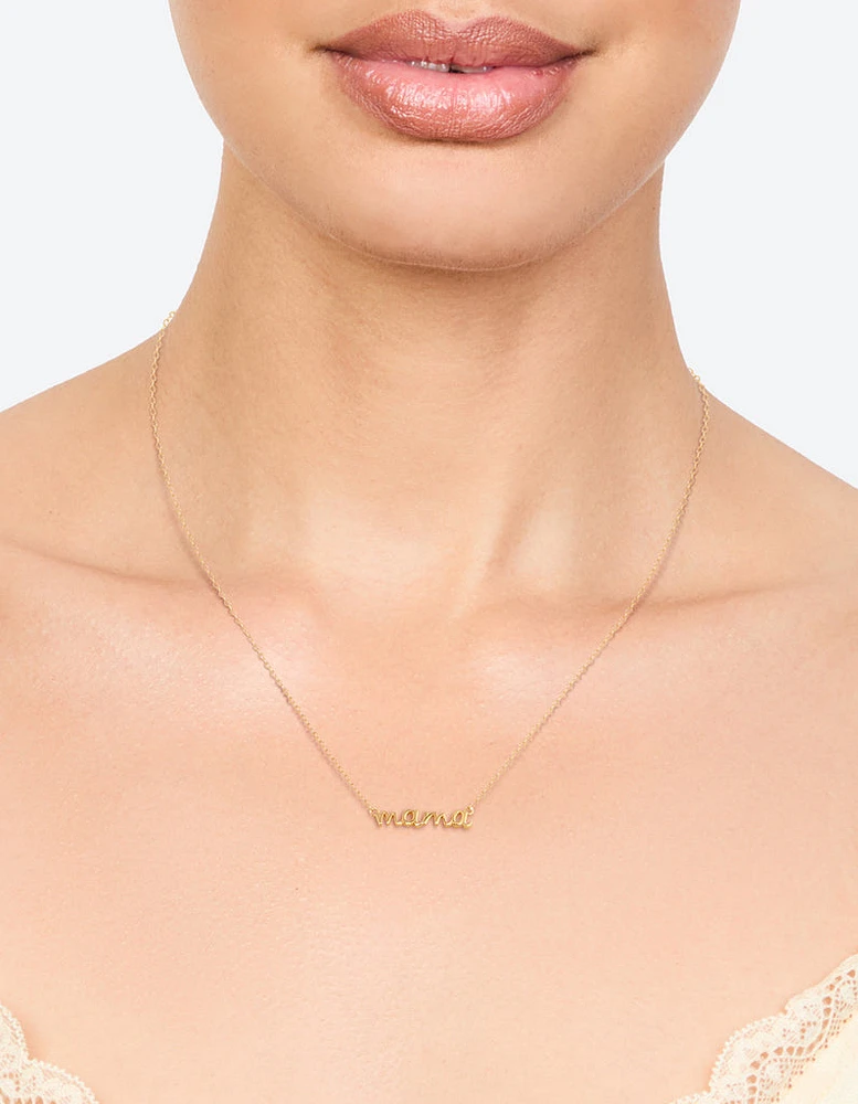 Gold Plated Sterling Silver Mama Necklace