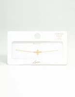 Gold Plated Sterling Silver Cross Bracelet