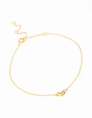 Gold Plated Sterling Silver Mini Heart Bracelet