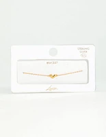 Gold Plated Sterling Silver Mini Heart Bracelet