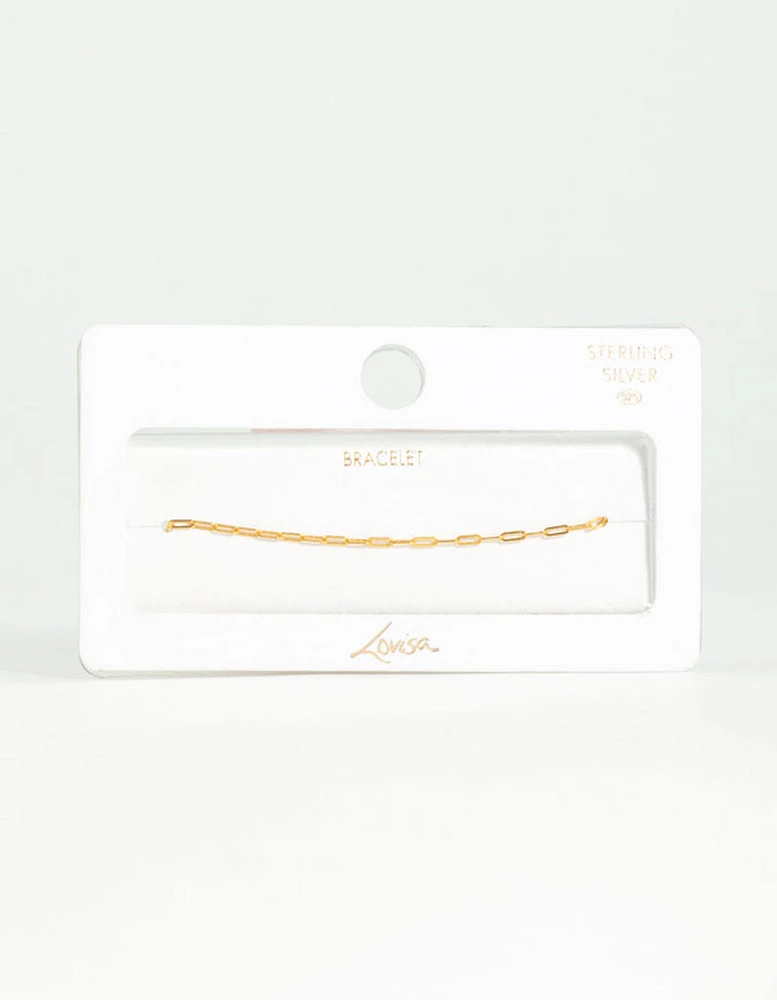 Gold Plated Sterling Silver Open Link Bracelet