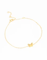 Gold Plated Sterling Silver Butterfly Bracelet