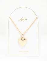 Gold Plated Heart Locket Initial B Necklace