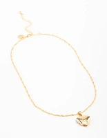 Gold Plated Heart Locket Initial E Necklace