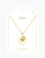 Gold Plated C Heart Locket Necklace