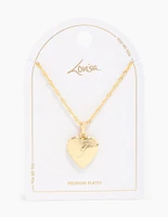 Gold Plated Heart Locket Initial J Necklace