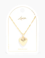 Gold Plated R Heart Locket Necklace