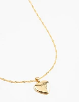 Gold Plated Heart Locket Initial L Necklace